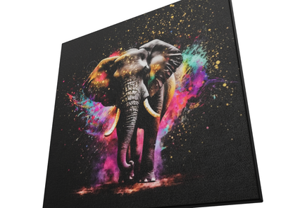 Colorful Elephant Canvas Print - Vibrant Abstract Wall Art, Modern Animal Art