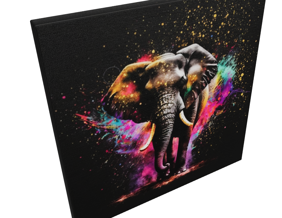 Colorful Elephant Canvas Print - Vibrant Abstract Wall Art, Modern Animal Art