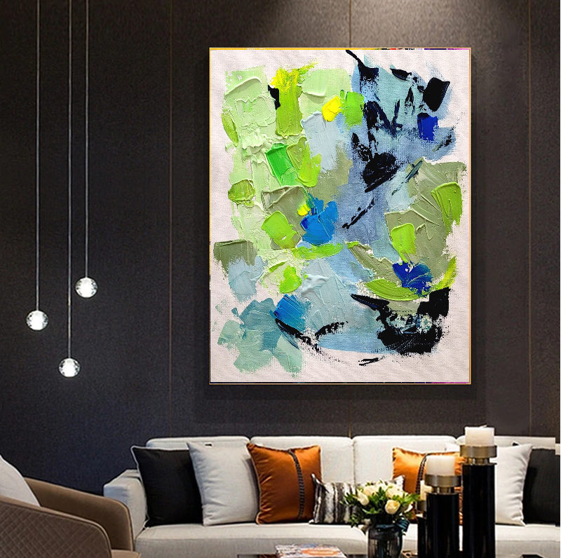 Large Abstract Paintings for living room, Impasto Oil Painting on Canvas, Colorful Modern Wall Art, Unique Painting