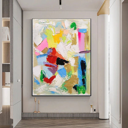 LARGE Abstract Impasto Oil Painting on Canvas, Vibrant Modern Wall Art for Living room