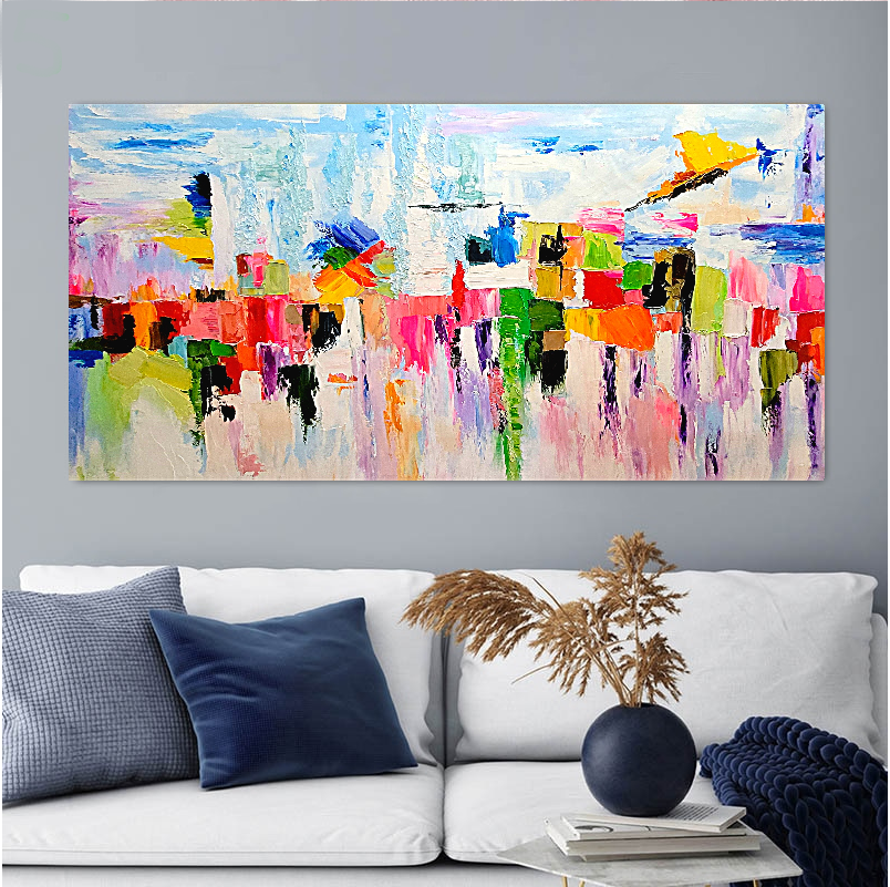 Large Abstract Paintings for living room, Impasto Oil Painting on Canvas, Unique Painting