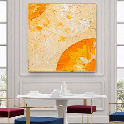 LARGE Abstract Impasto Oil Painting on Canvas, Orange Painting, Minimalist Art, Contemporary Wall Decor