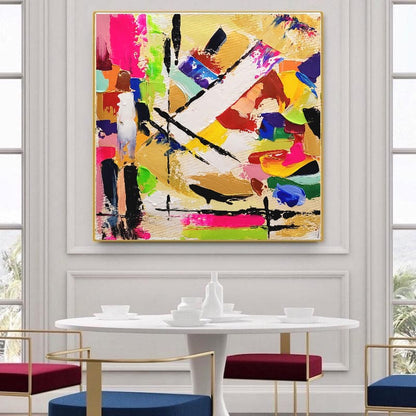 Large Abstract Paintings for living room, Impasto Oil Painting on Canvas, Colorful Modern Wall Art, Unique Painting