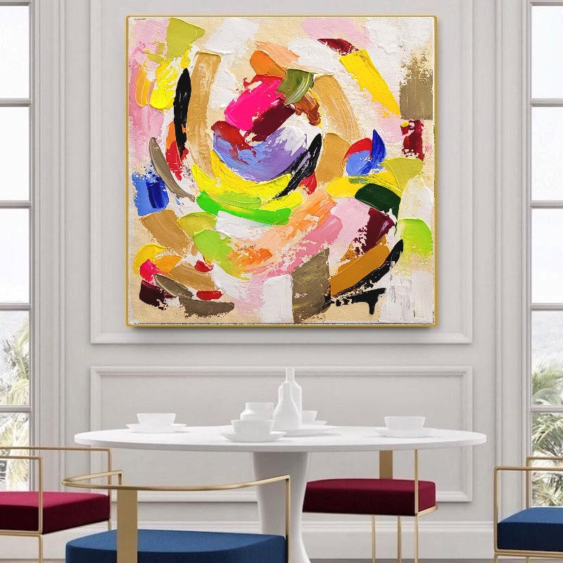 LARGE Modern Colorful Abstract Art, Impasto Oil Painting on Canvas, Handmade Art, Original Artwork