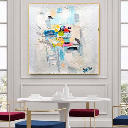 Abstract Paintings for living room, Impasto Oil Painting on Canvas, Modern Wall Art, Unique Painting