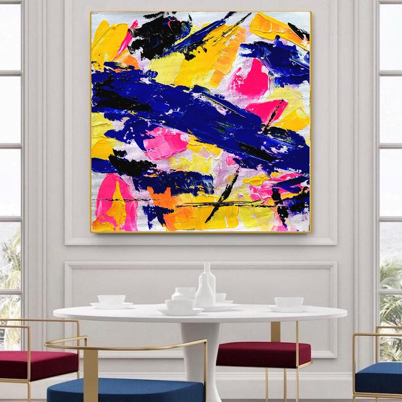 Electric Fusion - Large Abstract Paintings for living room, Impasto Oil Painting on Canvas, Colorful Modern Wall Art, Unique Painting