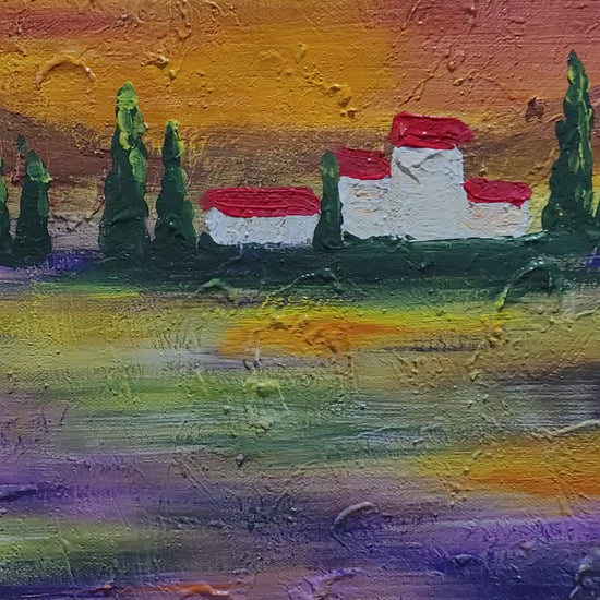 abstract landscape painting, impasto art, modern art, contemporary art, original painting, textured painting, wall art, oil painting, canvas art, sunset painting, serene landscape, Mediterranean landscape, expressionist art, handmade, palette knife painting, home decor, art collector, unique gift, vibrant colors, fine ar