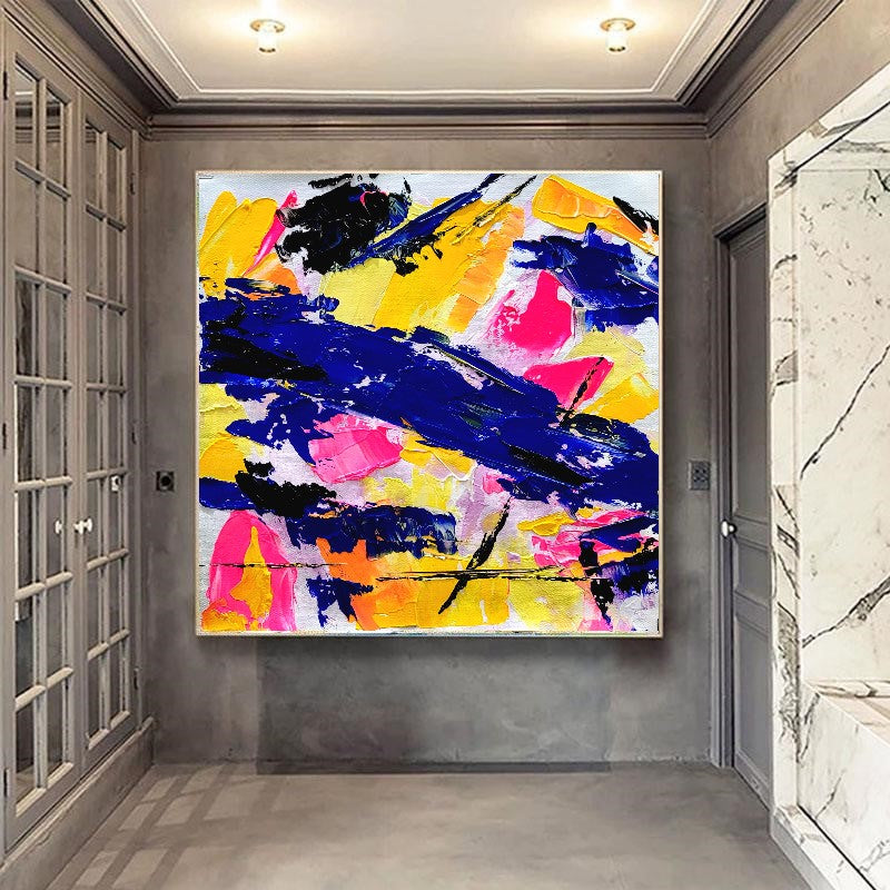 Electric Fusion - Large Abstract Paintings for living room, Impasto Oil Painting on Canvas, Colorful Modern Wall Art, Unique Painting