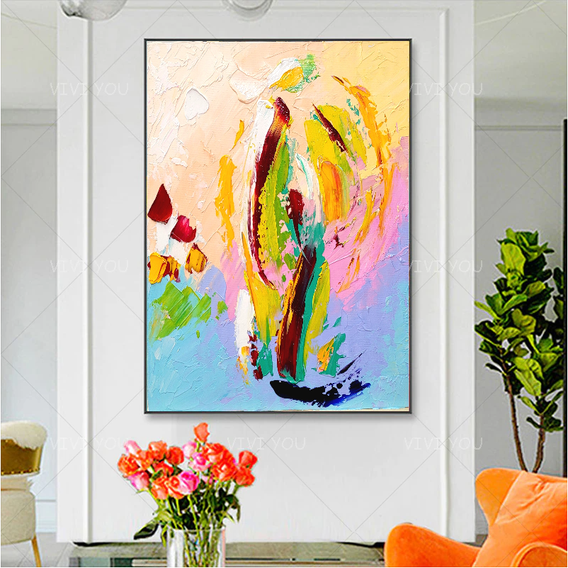 LARGE Vibrant Abstract Impasto Oil Painting on Canvas, Modern Art, Original Handmade Artwork