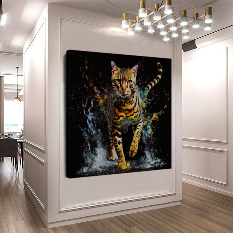 Bengal Cat / Stretched Printed Canvas / Unique Wall Art Print