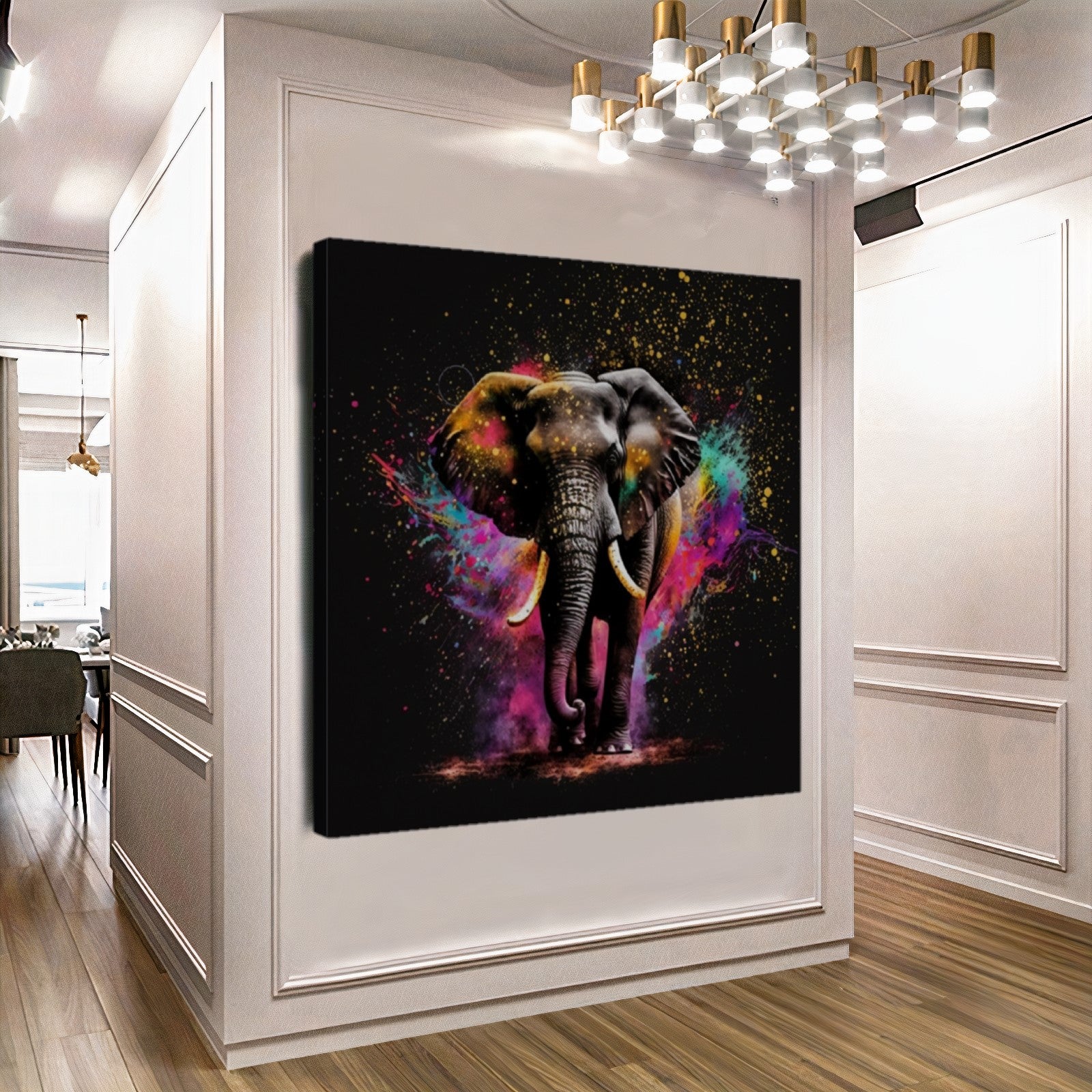 Colorful Elephant Canvas Print - Vibrant Abstract Wall Art, Modern Animal Art