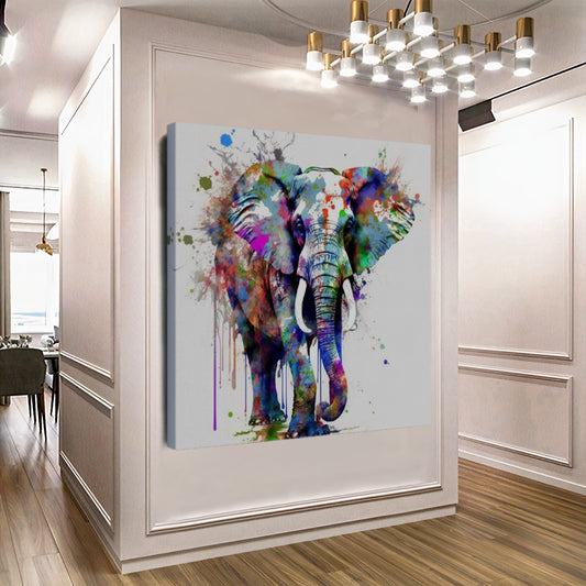 Colorful Abstract Elephant - Stretched Printed Canvas - Modern Wall Art Print {{ shop_name }}Prints Abstract Elephant animal painting animal pictures canvas print canvas wall art colorful wall art Elephant Art elephant painting elephant pop art giclée prints graffiti art print graffiti canvas graffiti canvas art graffiti elephant art graffiti elephant print large canvas print modern art print print on canvas ready to hang canvas stretched canvas art wall art prints