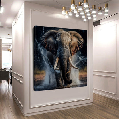 Elephant in water, Stretched Printed Canvas, Unique Wall Art Print {{ shop_name }}Prints animal pictures Animal Print Bright Home Decor canvas print canvas wall art colorful wall art Elephant Art elephant painting elephant photo art elephant pop art giclée prints Gift for Animal Lovers large canvas print Modern Art modern art print print on canvas ready to hang canvas stretched canvas art Vibrant Wall Art wall art prints Wildlife Decor