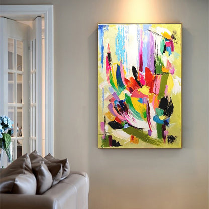 Vibrant Abstract Impasto Oil Painting on Canvas - Modern Textured Artwork - Original Handmade for Living room