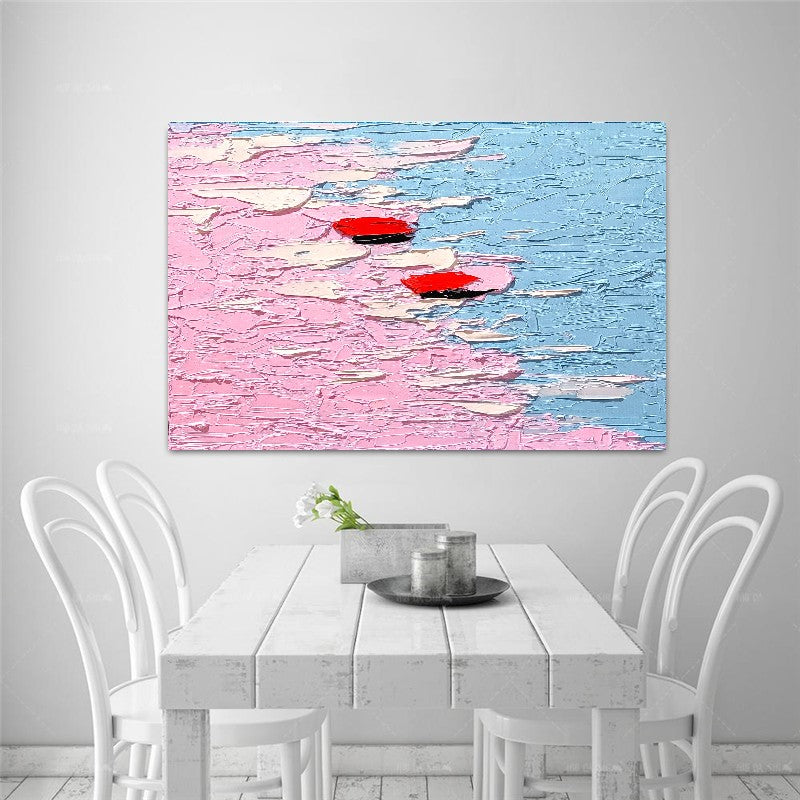 Pastel Breeze - Abstract Floral Impasto Painting on C anvas, Modern Wall Art Decor for Home, Office