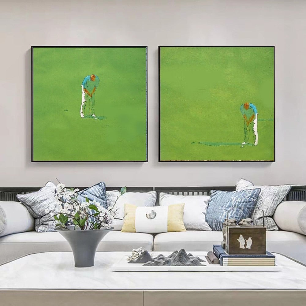 LARGE Modern Abstract Golf Painting on Canvas, Golf Art, Golf Decor, Unique Home Decor, Club , Office