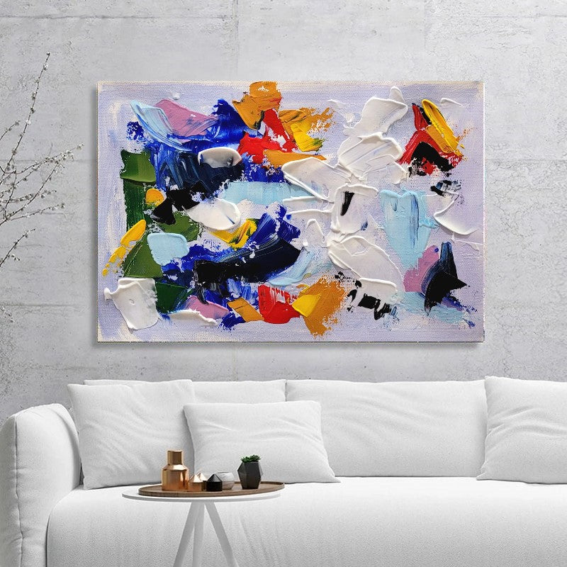 Kaleidoscope of Colors - Large Modern Abstract Impasto Acrylic Painting on Canvas, Vivid Color Textured Wall Art