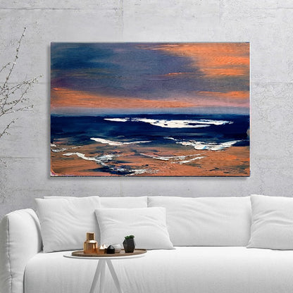 LARGE Abstract Seascape Impasto Oil Painting on Canvas, Modern Wall Art for Living room