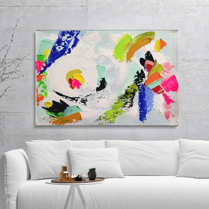 Large Abstract Paintings for living room, Impasto Oil Painting on Canvas, Colorful Modern Wall Art, Unique Painting