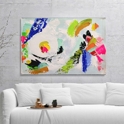 Large Abstract Paintings for living room, Impasto Oil Painting on Canvas, Colorful Modern Wall Art, Unique Painting