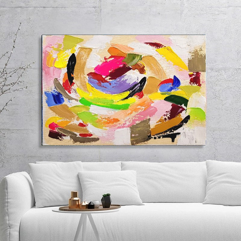 LARGE Modern Colorful Abstract Art, Impasto Oil Painting on Canvas, Handmade Art, Original Artwork