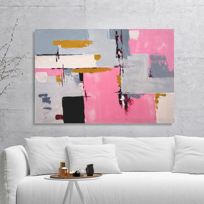 Modern Abstract Impasto Oil Painting on Canvas, Colorful Textured Wall Art for living room