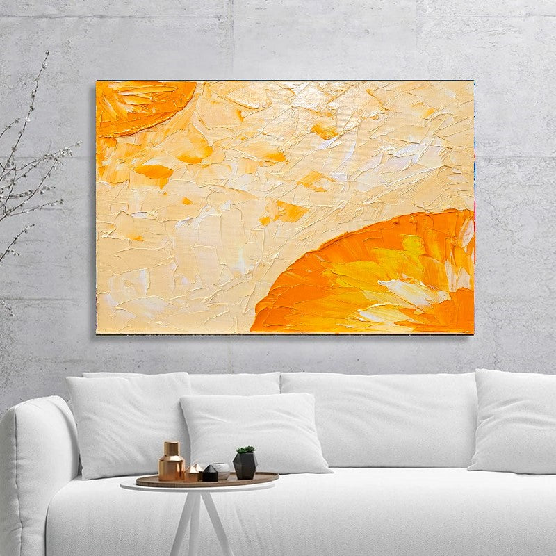 LARGE Abstract Impasto Oil Painting on Canvas, Orange Painting, Minimalist Art, Contemporary Wall Decor