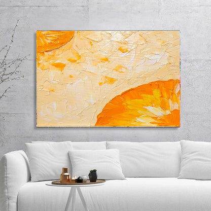 LARGE Abstract Impasto Oil Painting on Canvas, Orange Painting, Minimalist Art, Contemporary Wall Decor