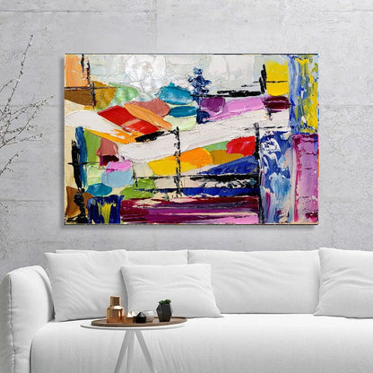 Large Abstract Paintings for living room, Impasto Oil Painting on Canvas, Colorful Modern Wall Art, Unique Painting