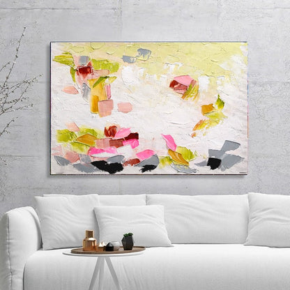 Modern Abstract Impasto Oil Painting on Canvas, Floral Art, Unique Handmade Art for Living room