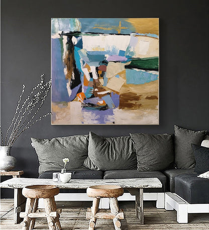 LARGE Modern Abstract Impasto Oil Painting on Canvas, Textured Art, Contemporary Wall Art