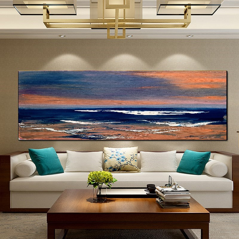 LARGE Abstract Seascape Impasto Oil Painting on Canvas, Modern Wall Art for Living room