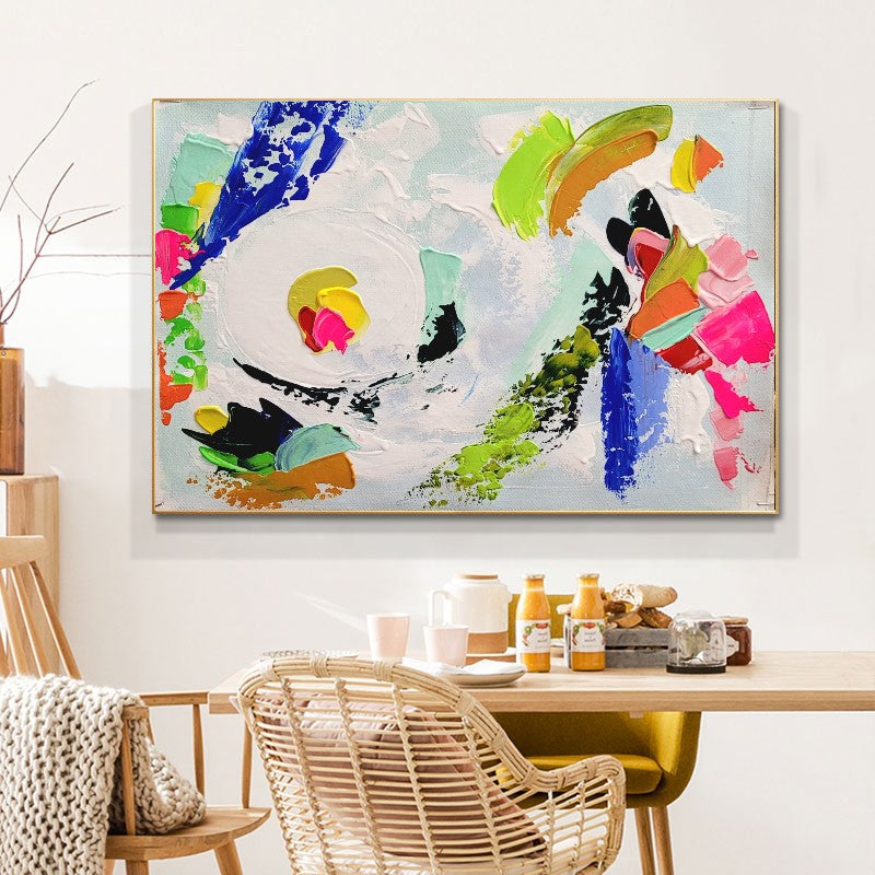 Large Abstract Paintings for living room, Impasto Oil Painting on Canvas, Colorful Modern Wall Art, Unique Painting