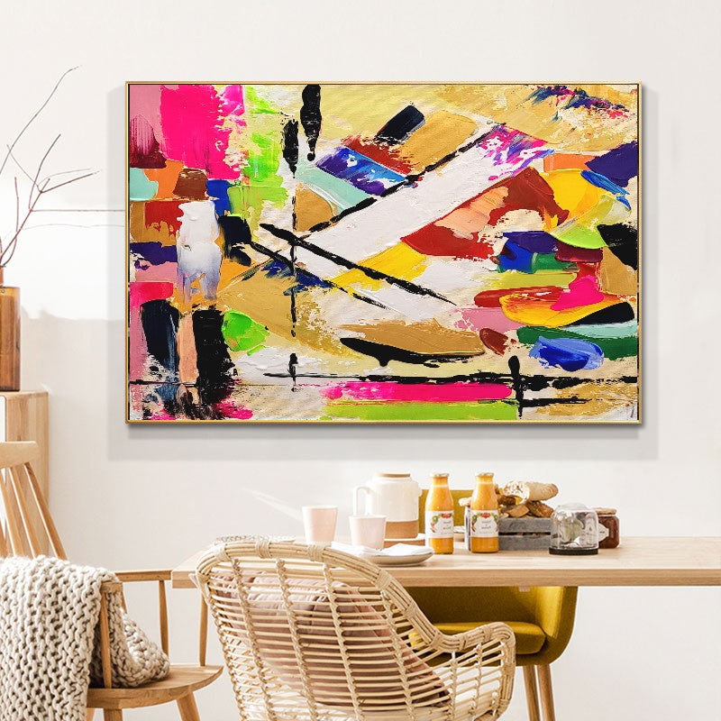 Large Abstract Paintings for living room, Impasto Oil Painting on Canvas, Colorful Modern Wall Art, Unique Painting