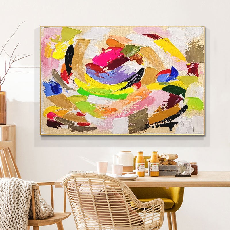 LARGE Modern Colorful Abstract Art, Impasto Oil Painting on Canvas, Handmade Art, Original Artwork