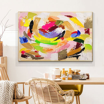 LARGE Modern Colorful Abstract Art, Impasto Oil Painting on Canvas, Handmade Art, Original Artwork