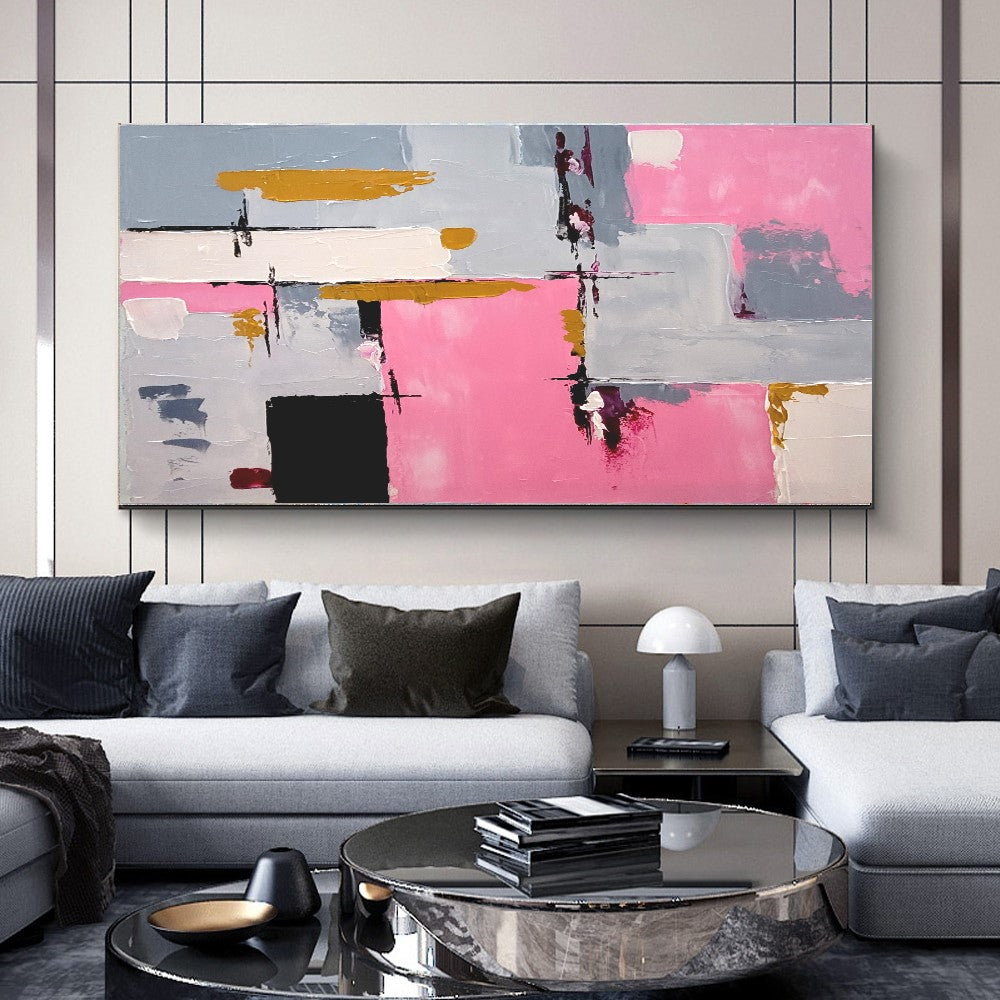 Modern Abstract Impasto Oil Painting on Canvas, Colorful Textured Wall Art for living room