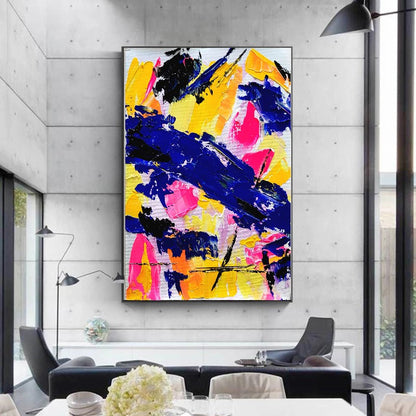 Electric Fusion - Large Abstract Paintings for living room, Impasto Oil Painting on Canvas, Colorful Modern Wall Art, Unique Painting