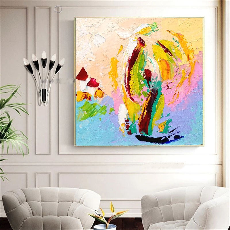 LARGE Vibrant Abstract Impasto Oil Painting on Canvas, Modern Art, Original Handmade Artwork