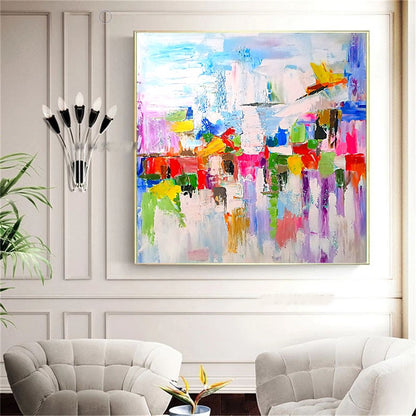 Large Abstract Paintings for living room, Impasto Oil Painting on Canvas, Unique Painting