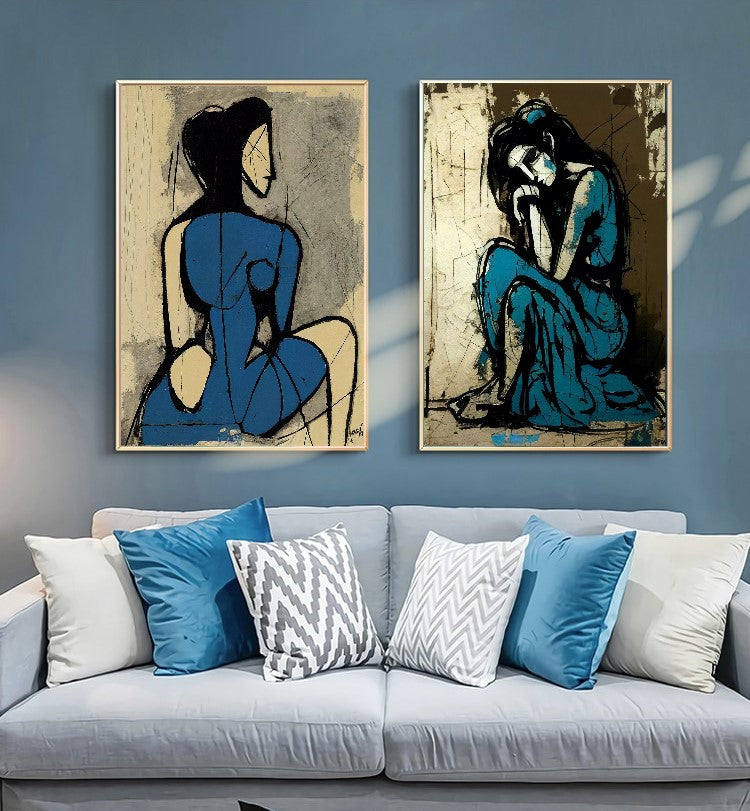 Large Stretched Printed Canvas / Woman in Blue Painting by Picasso / Modern Wall Art Print {{ shop_name }}Prints abstract peoples abstract woman canvas print canvas wall art digital print famous actors painting giclée prints large canvas print love and frendship Merilyn Monroe painting movie painting peoples painting picasso painting pop art print portrait art print on canvas ready to hang canvas stretched canvas art wall art prints