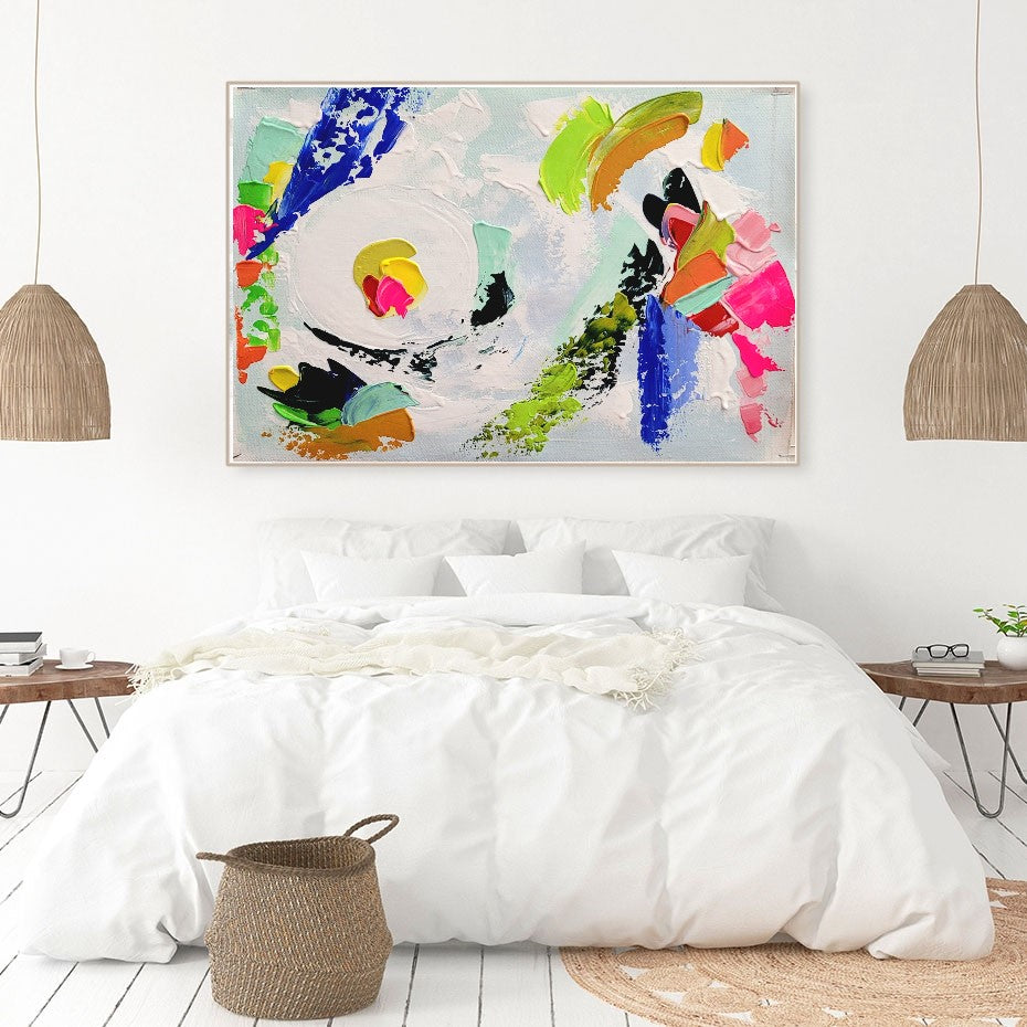 Large Abstract Paintings for living room, Impasto Oil Painting on Canvas, Colorful Modern Wall Art, Unique Painting