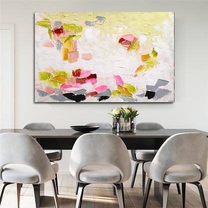 Modern Abstract Impasto Oil Painting on Canvas, Floral Art, Unique Handmade Art for Living room