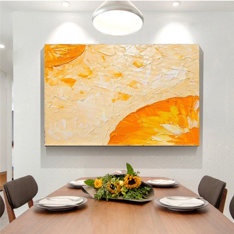 LARGE Abstract Impasto Oil Painting on Canvas, Orange Painting, Minimalist Art, Contemporary Wall Decor