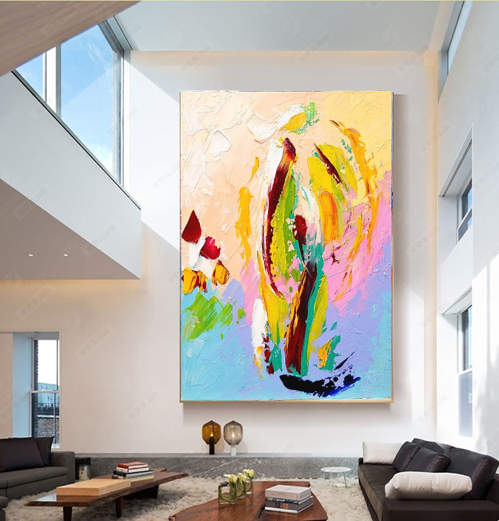 LARGE Vibrant Abstract Impasto Oil Painting on Canvas, Modern Art, Original Handmade Artwork