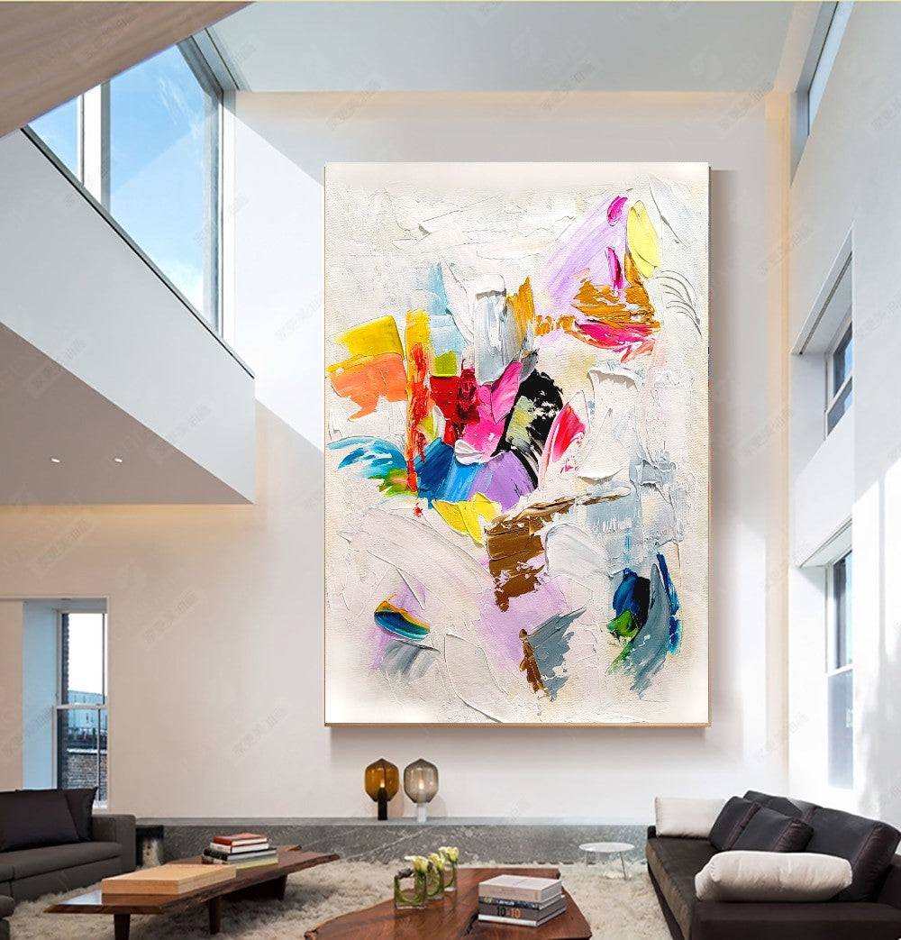 Abstract Paintings for living room, Impasto Oil Painting on Canvas, Modern Wall Art, Textured Unique Painting