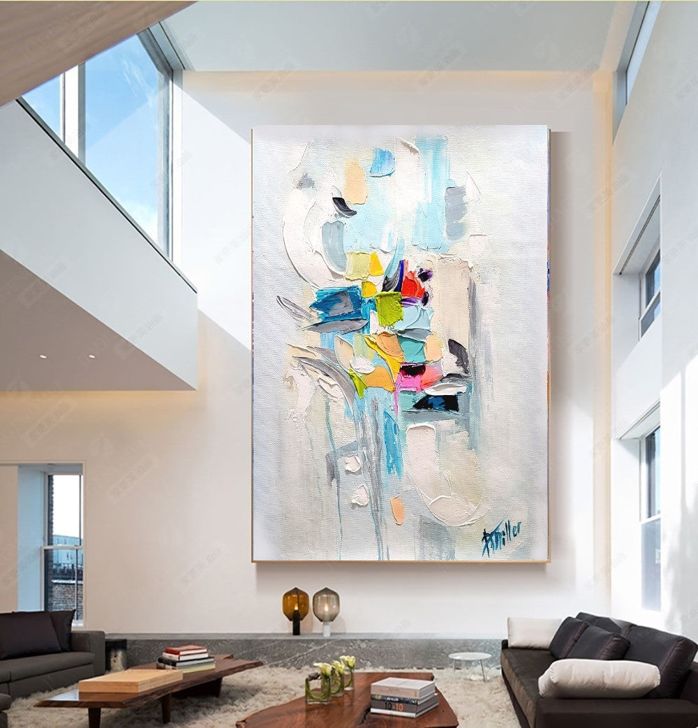 Abstract Paintings for living room, Impasto Oil Painting on Canvas, Modern Wall Art, Unique Painting