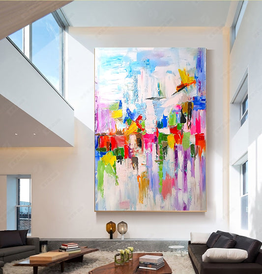 Large Abstract Paintings for living room, Impasto Oil Painting on Canvas, Unique Painting