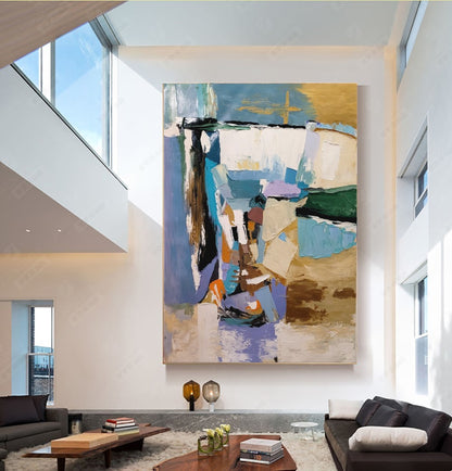 LARGE Modern Abstract Impasto Oil Painting on Canvas, Textured Art, Contemporary Wall Art