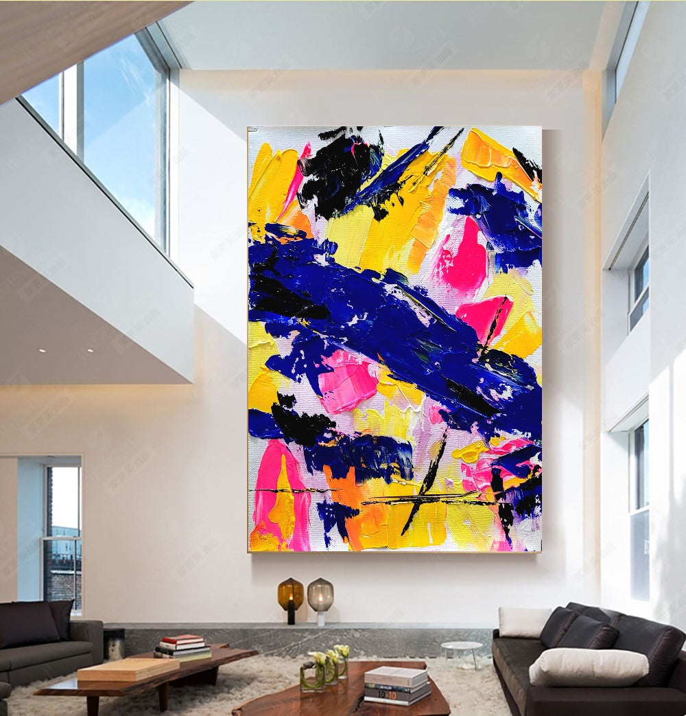 Electric Fusion - Large Abstract Paintings for living room, Impasto Oil Painting on Canvas, Colorful Modern Wall Art, Unique Painting